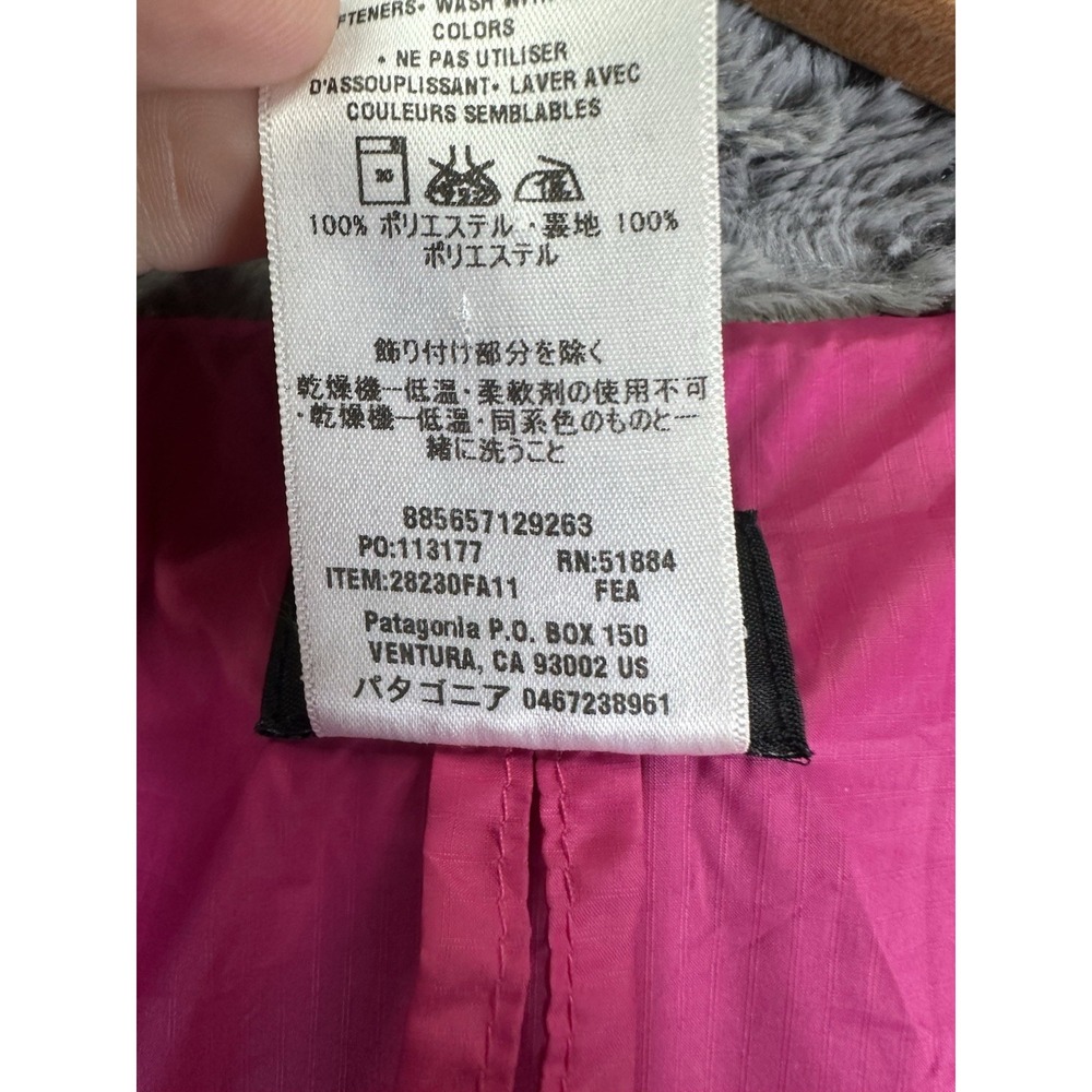 Patagonia Jacket Womens Large Grey Pelage Deep Pile Fleece Outdoor Hiking - Picture 9 of 9
